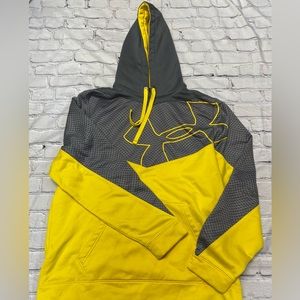 Grey and Yellow Under Armour Hoodie